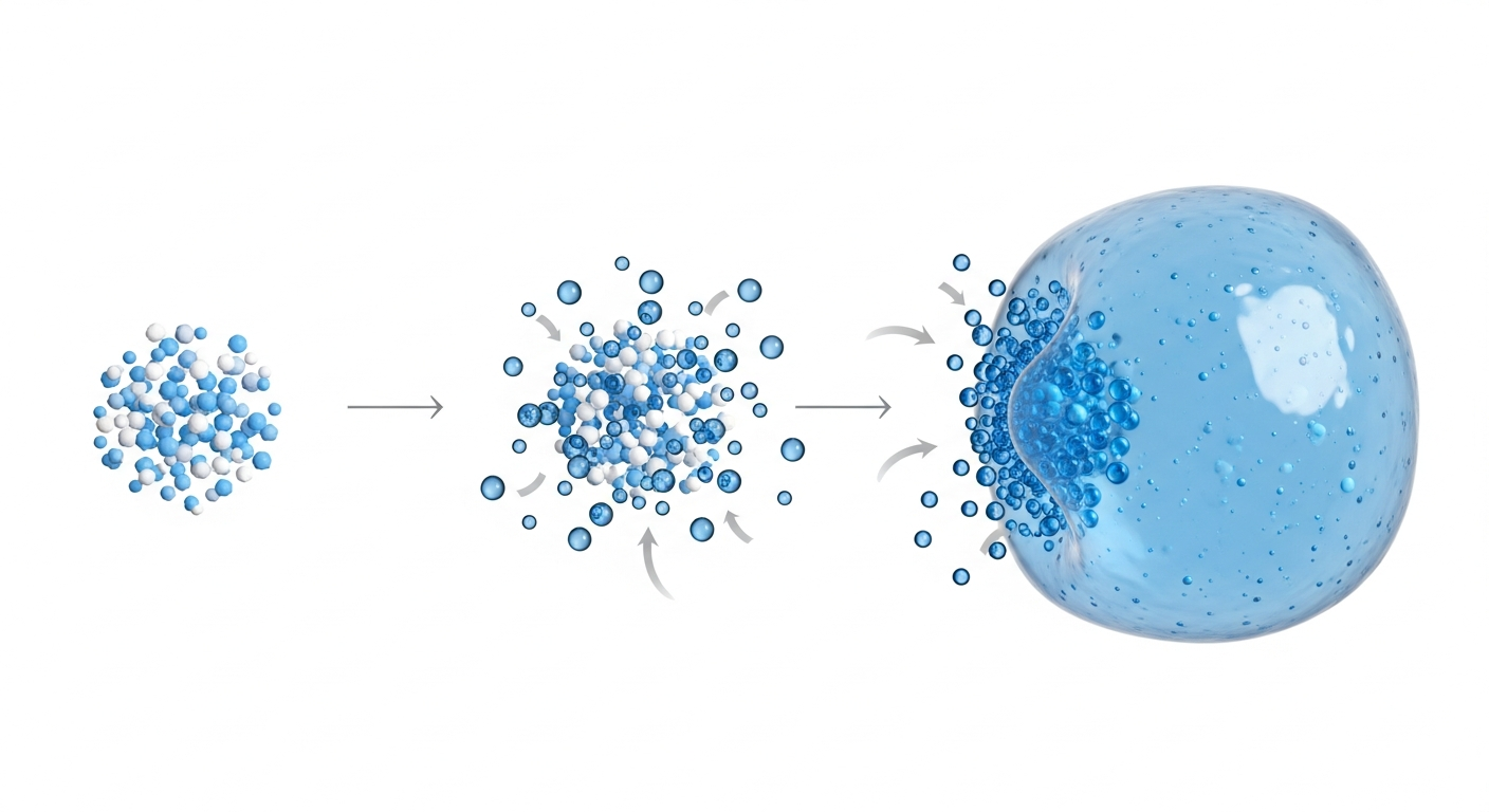 Psyllium absorbs water and forms a gel